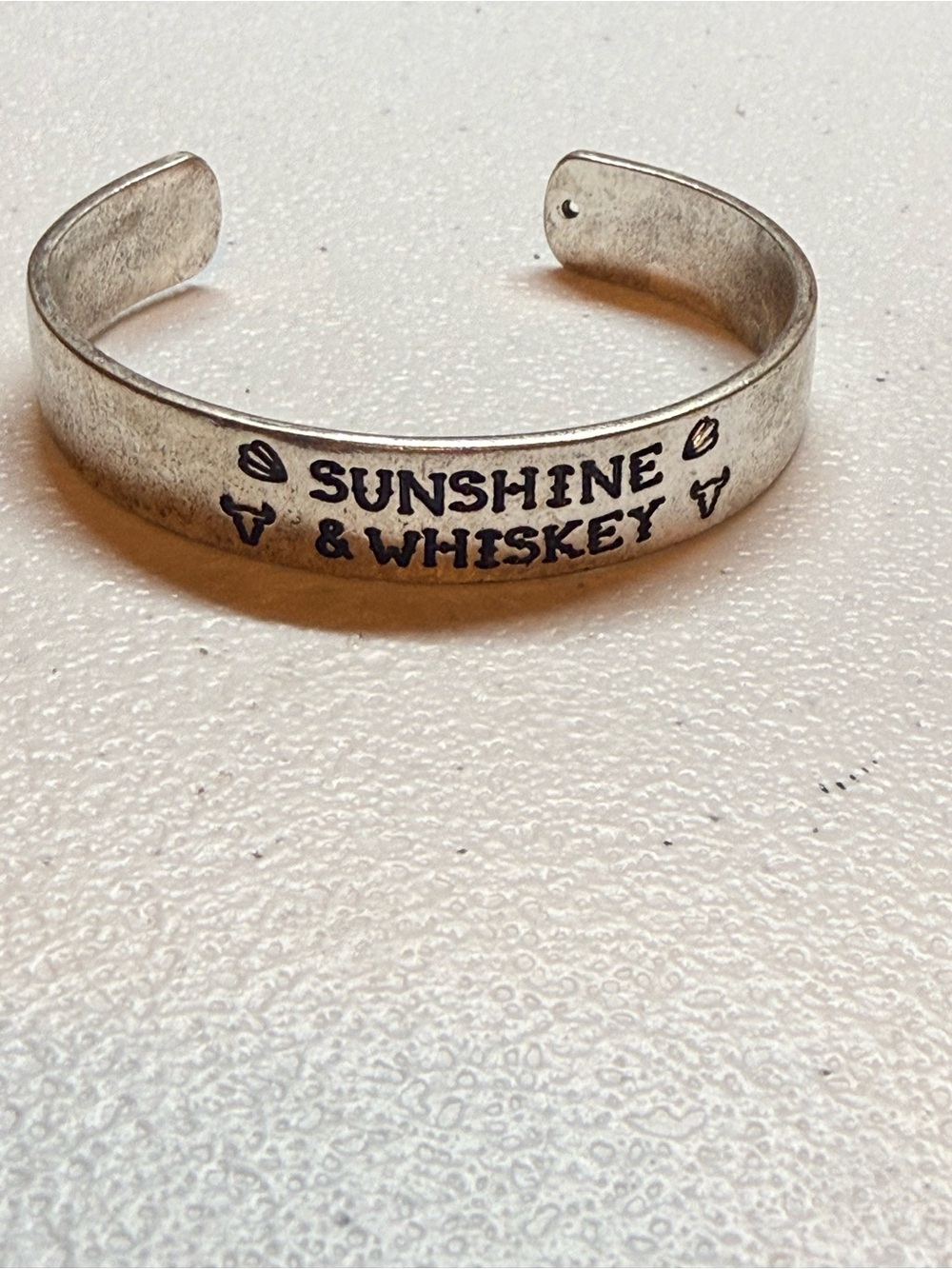 Silver-Tone Sunshine & Whiskey Western Boho Cuff Bracelet